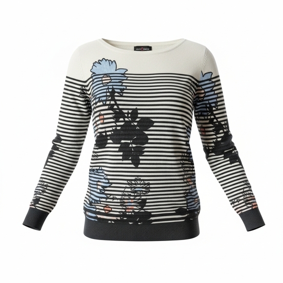 Stork & Babe Floral Striped Women's Top - Picture 2 of 3